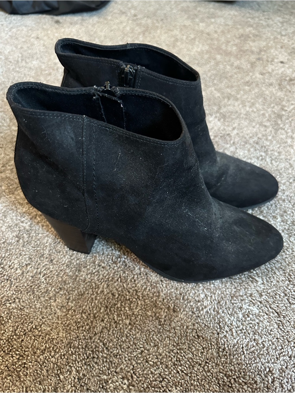 Barely worn Old Navy Black Suede Ankle Boots